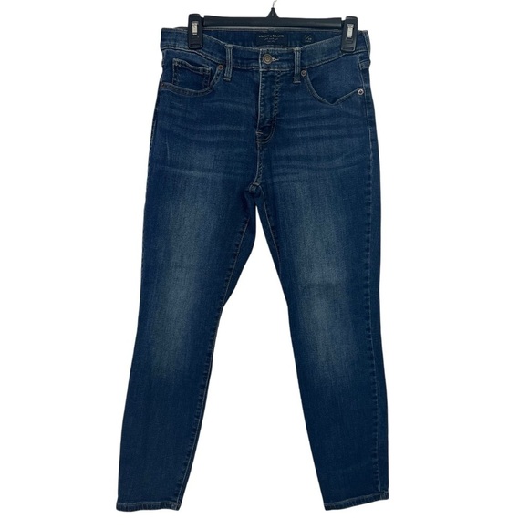 Lucky Brand Ava Women’s Blue Jeans Sz 6/28 Mid-Rise Skinny Ankle Distressed - Picture 1 of 14